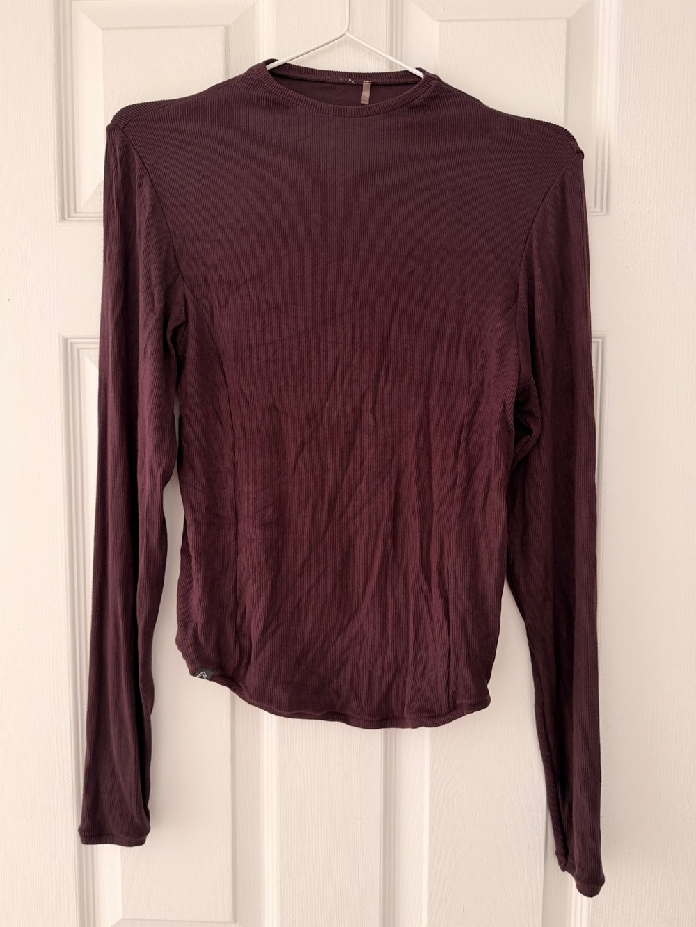ONER ACTIVE MELLOW RIB MOCK NECK LONG SLEEVE TOP (plum brown)